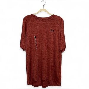 NWT Under Armour Men’s Red Heather Heat Gear Short Sleeve Tech Tee Shirt Size XL